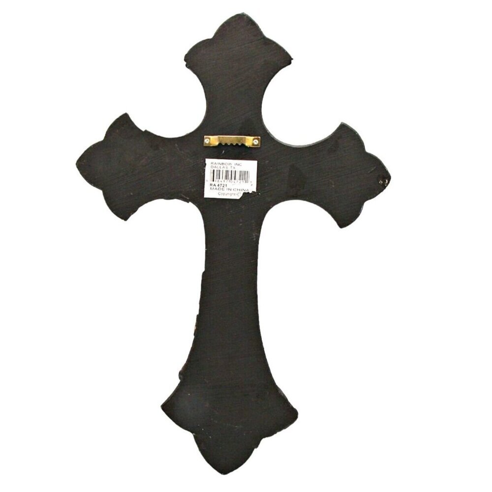 Rustic Western Boho Cross Decor Triple Silver Star Turquoise Faux Leather 13" - Picture 5 of 12